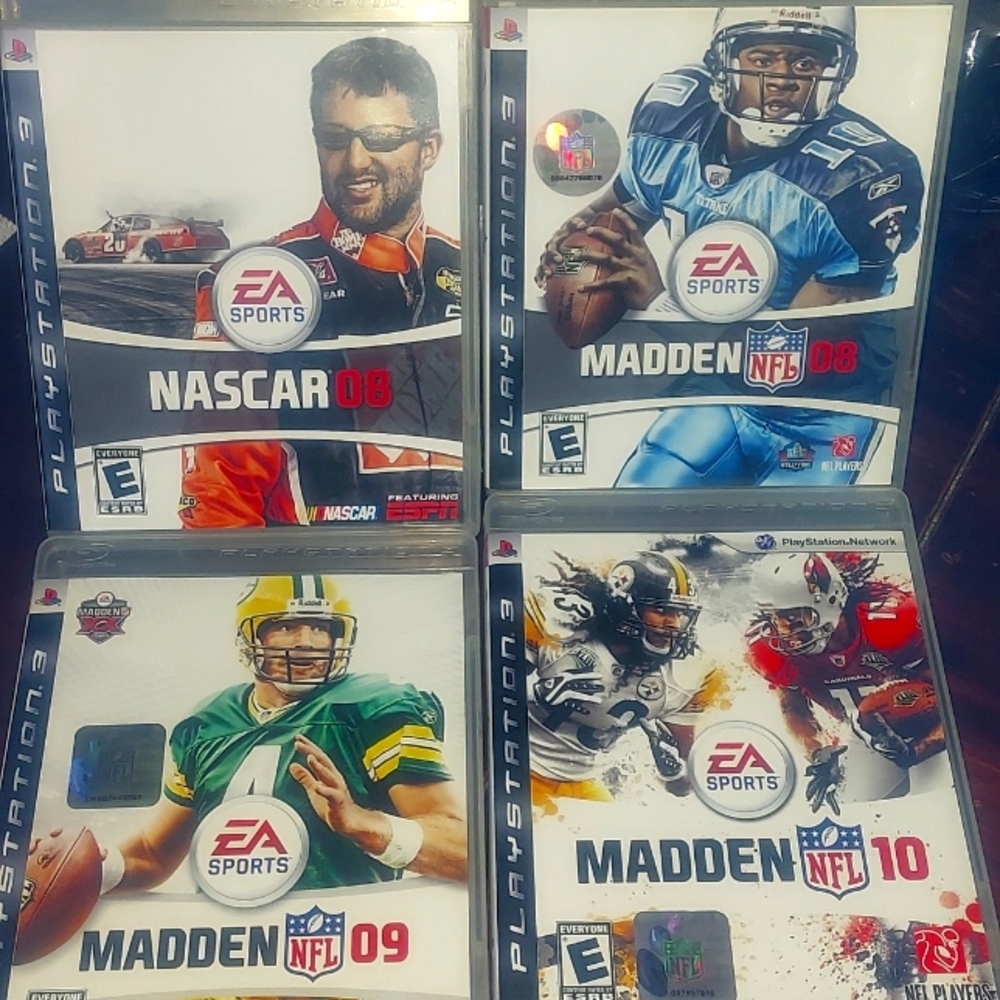 Lot of 4 PS3 games, Madden 8, 9 ,10 and Nascar 8
